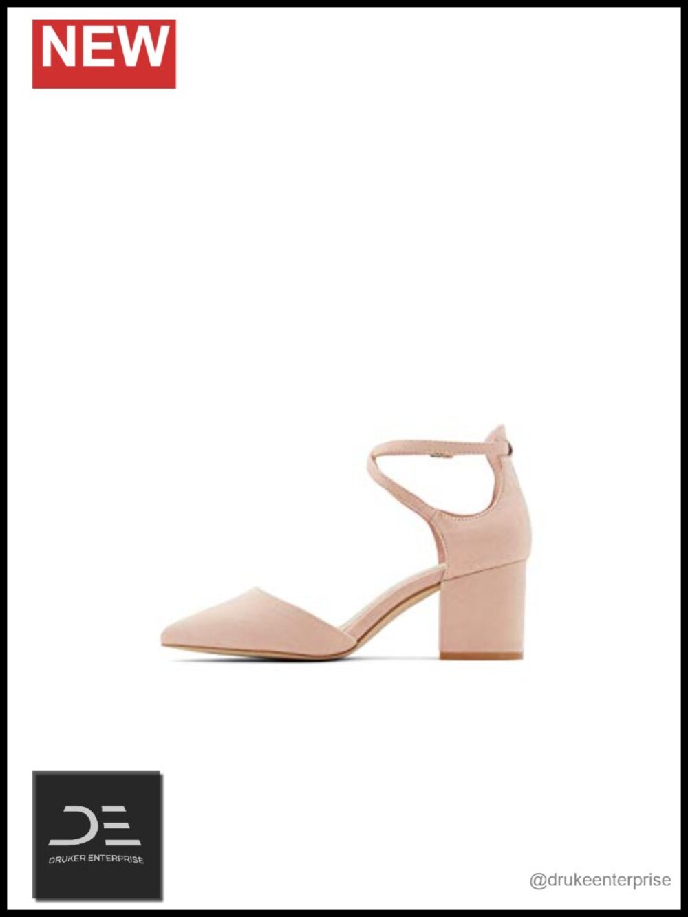 ALDO Womens Block Heel Pump Faux Leather Ankle Strap